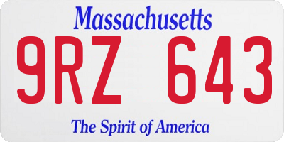 MA license plate 9RZ643