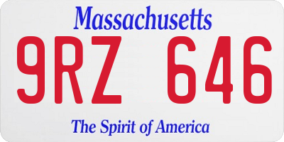 MA license plate 9RZ646
