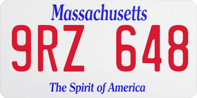 MA license plate 9RZ648