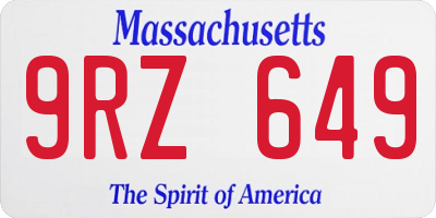 MA license plate 9RZ649