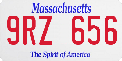MA license plate 9RZ656