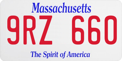 MA license plate 9RZ660