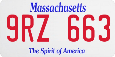 MA license plate 9RZ663