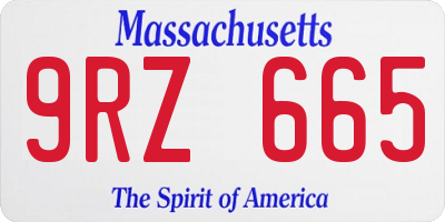 MA license plate 9RZ665