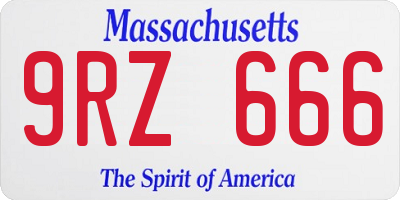 MA license plate 9RZ666