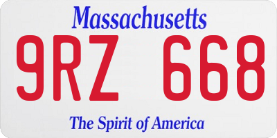 MA license plate 9RZ668