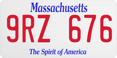 MA license plate 9RZ676