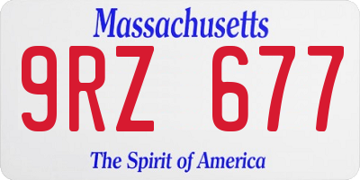 MA license plate 9RZ677