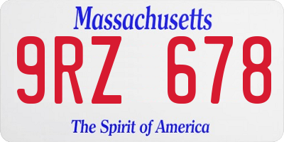 MA license plate 9RZ678