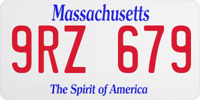 MA license plate 9RZ679