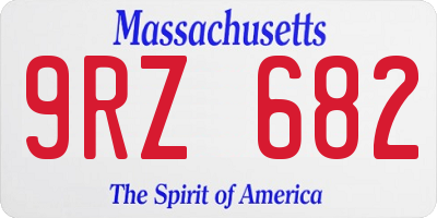 MA license plate 9RZ682