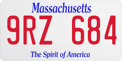 MA license plate 9RZ684