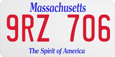 MA license plate 9RZ706