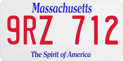 MA license plate 9RZ712