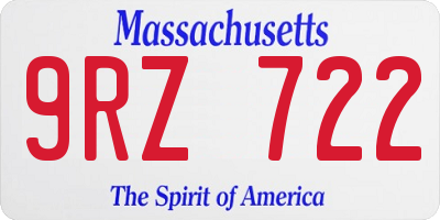 MA license plate 9RZ722