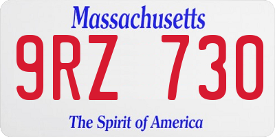 MA license plate 9RZ730