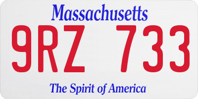 MA license plate 9RZ733