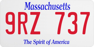 MA license plate 9RZ737