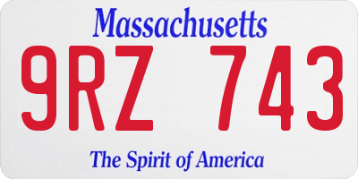 MA license plate 9RZ743
