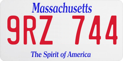 MA license plate 9RZ744