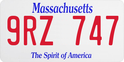 MA license plate 9RZ747
