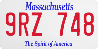 MA license plate 9RZ748