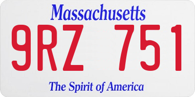 MA license plate 9RZ751