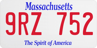 MA license plate 9RZ752