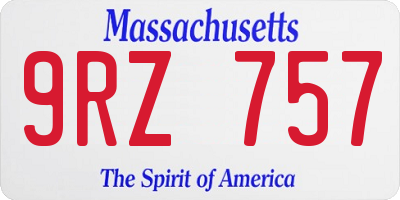 MA license plate 9RZ757
