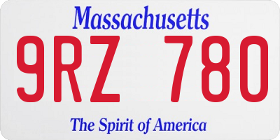 MA license plate 9RZ780