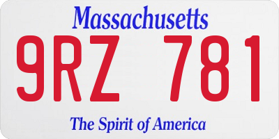 MA license plate 9RZ781