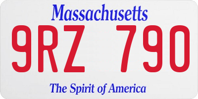 MA license plate 9RZ790