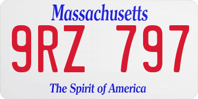 MA license plate 9RZ797