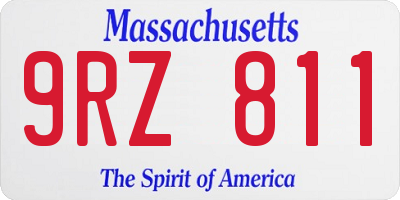 MA license plate 9RZ811