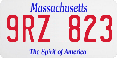 MA license plate 9RZ823