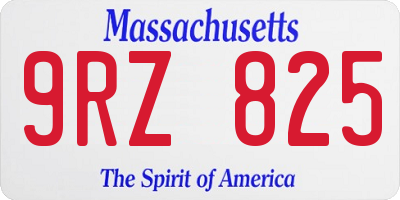 MA license plate 9RZ825