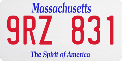 MA license plate 9RZ831