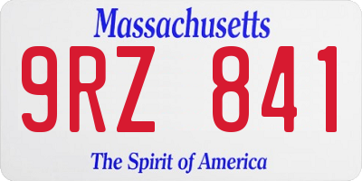MA license plate 9RZ841