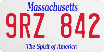 MA license plate 9RZ842