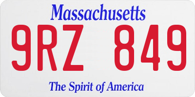 MA license plate 9RZ849