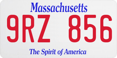 MA license plate 9RZ856