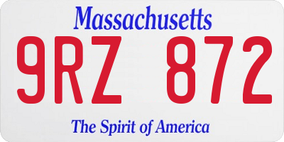 MA license plate 9RZ872