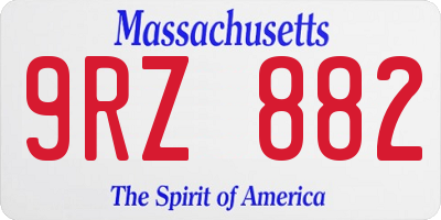MA license plate 9RZ882