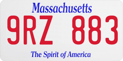 MA license plate 9RZ883