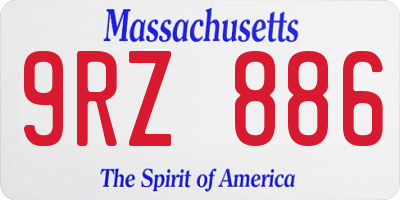 MA license plate 9RZ886