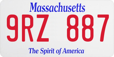 MA license plate 9RZ887