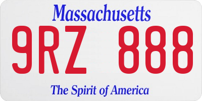 MA license plate 9RZ888