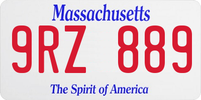 MA license plate 9RZ889