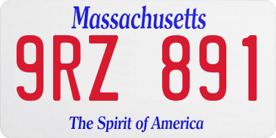MA license plate 9RZ891