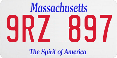 MA license plate 9RZ897